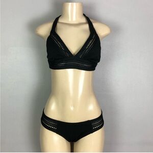 Robin Piccone Black Crochet Bikini